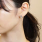 14K/10K White Gold Dew Drop Glittering Earrings - Model Image