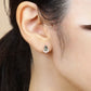 14K/10K White Gold Dew Drop Glittering Earrings - Model Image
