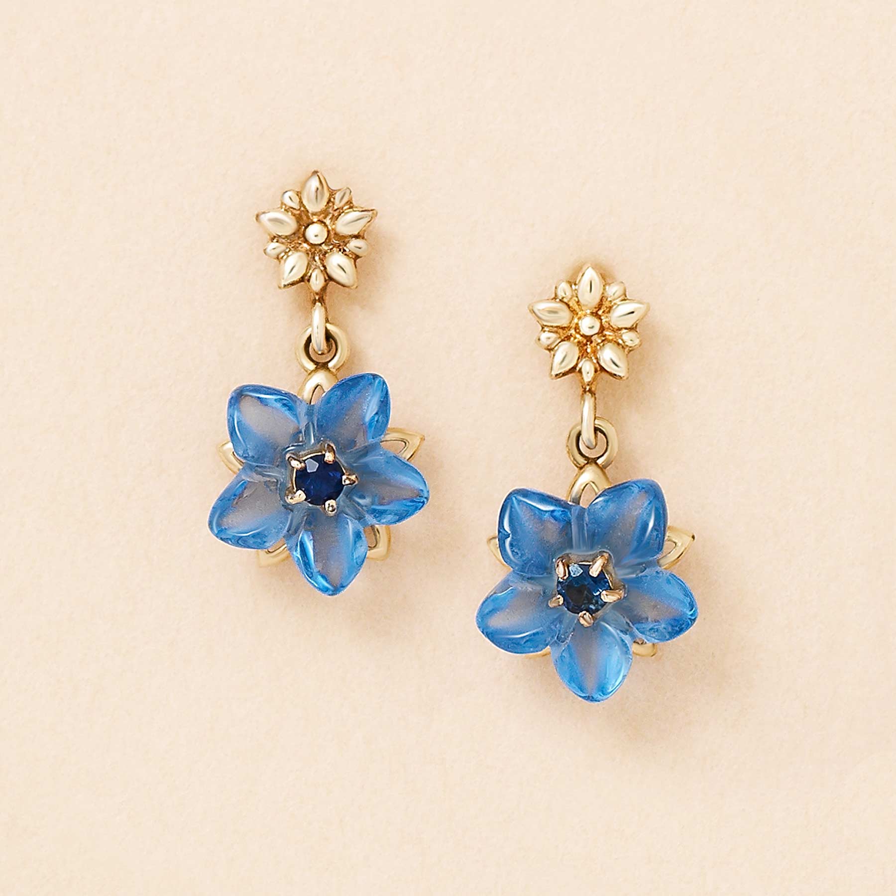 [Birth Flower Jewelry] September Gentian Earrings - Product Image