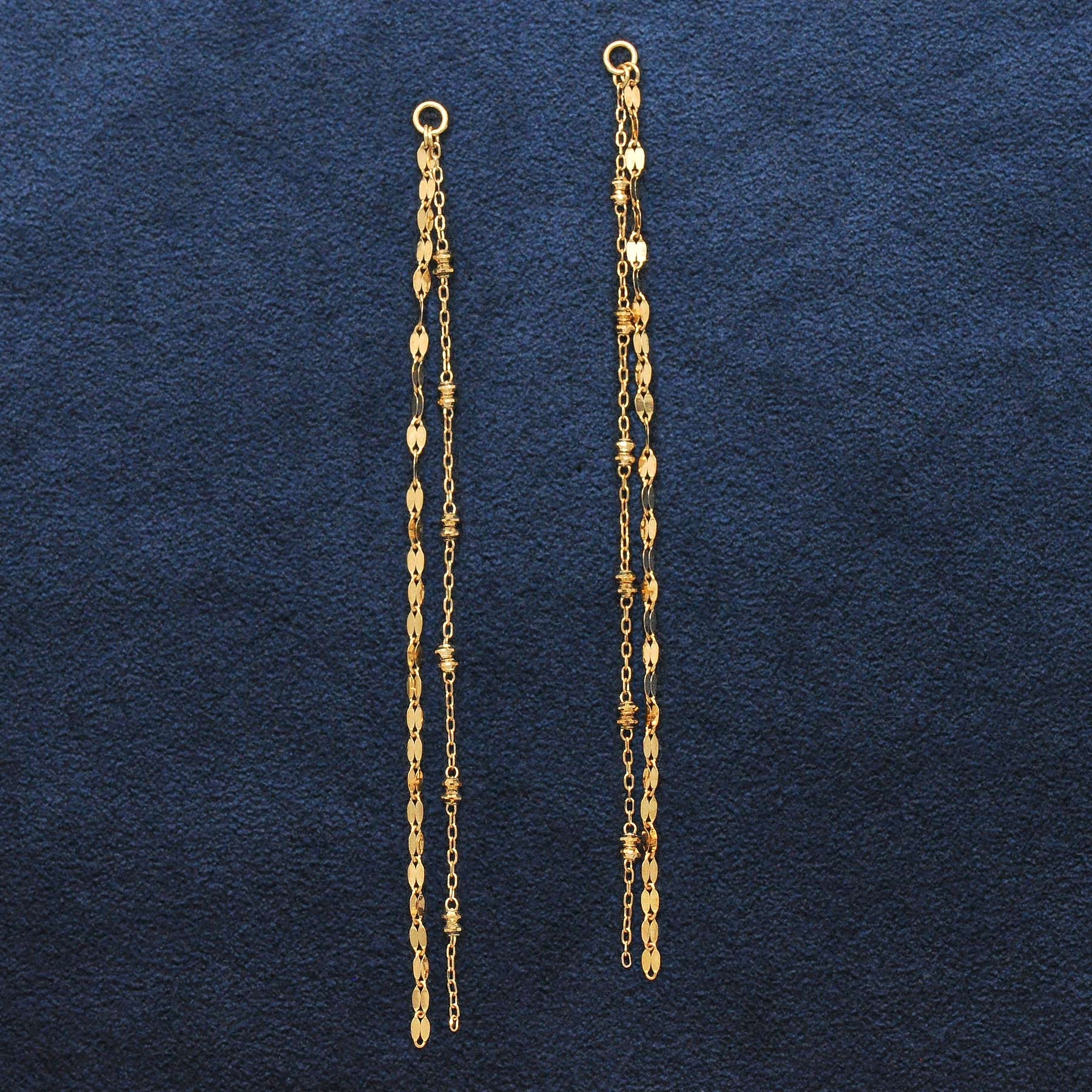 [Palette] 10K Yellow Gold Long Chain Earring Charms - Product Image