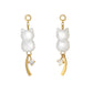 [Palette] 18K Yellow Gold White Shell Cat Charms - Product Image