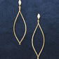 18K / 10K Yellow Gold Cubic Zirconia Marquise Earrings - Product Image