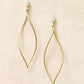 18K / 10K Yellow Gold Cubic Zirconia Marquise Earrings - Product Image