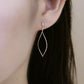 18K / 10K Yellow Gold Cubic Zirconia Marquise Earrings - Model Image