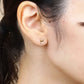 18K/10K Yellow Gold Playing Cat Earrings - Model Image