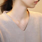 10K Yellow Gold Freshwater Pearl Milgrain Square Necklace - Model Image