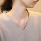 10K Yellow Gold Freshwater Pearl Mill Square Necklace - Model Image