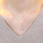 10K Yellow Gold Freshwater Pearl Milgrain Square Necklace - Model Image