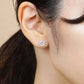 Aquamarine Circle Earrings (White Gold) - Model Image