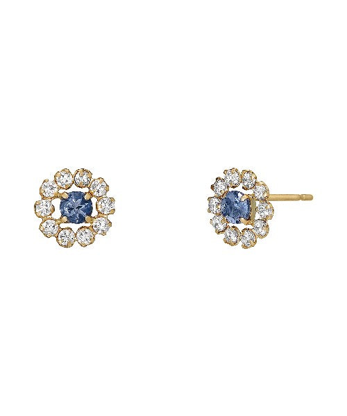 18K / 10K Yellow Gold Tanzanite Circle Earrings - Product Image