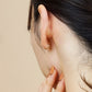 18K/10K Yellow Gold Basic Hoop Earrings - Model Image