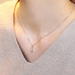 Ice Blue Diamond Gradient Straight Bar Necklace (10K White Gold) - Model Image