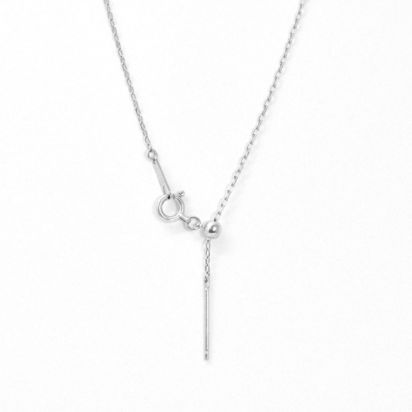 [Palette] 10K White Gold Slide Pin Chain Necklace - Product Image