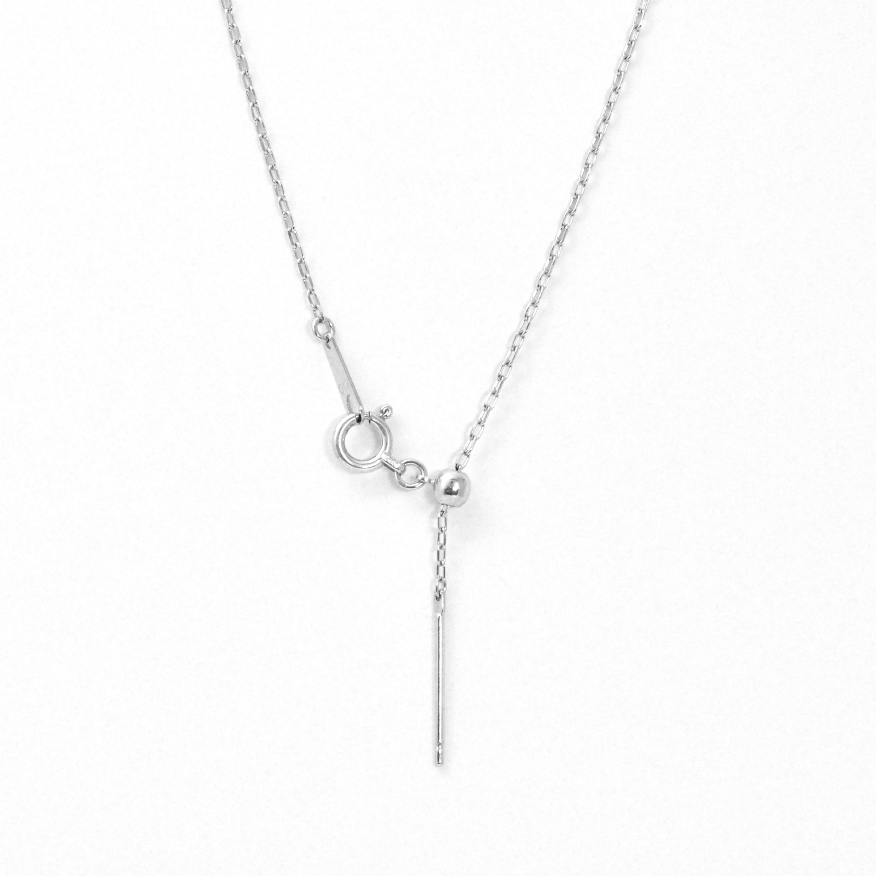 [Palette] 10K White Gold Slide Pin Chain Necklace - Product Image
