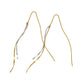 Gold Filled Wave Line Threader Earrings (Platinum Plated / Yellow Gold Filled) - Product Image