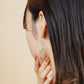 Gold Filled Wave Line Threader Earrings (Platinum Plated / Yellow Gold Filled) - Model Image