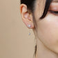 [Airy Clip-On Earrings] Cute Flower Earrings (10K Yellow Gold) - Model Image
