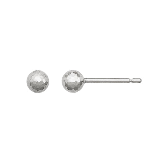 [Second Earrings] Platinum Mirror Ball Earrings (Φ4mm) - Product Image