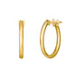 18K/10K Yellow Gold Pipe Hoop Earrings 15mm - Product Image