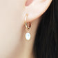 18K/10K Yellow Gold Pipe Hoop Earrings 15mm - Model Image
