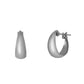 14K/10K White Gold Moon Design Hoop Earrings - Product Image
