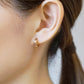 18K/10K Rose Gold Moon Design Hoop Earrings - Model Image