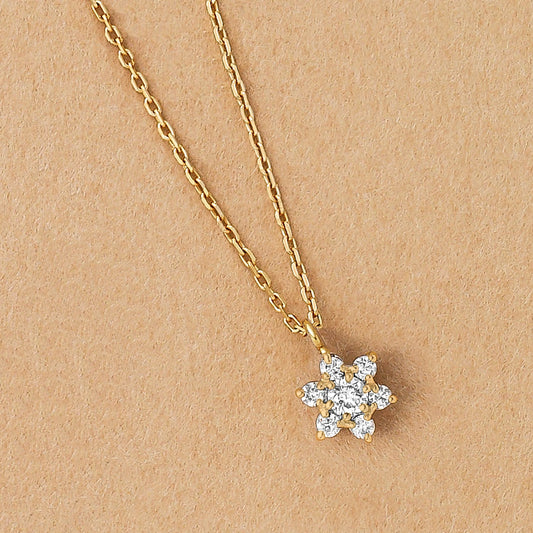 18K Yellow Gold Diamond Necklace "Lumiere Mini" - Product Image