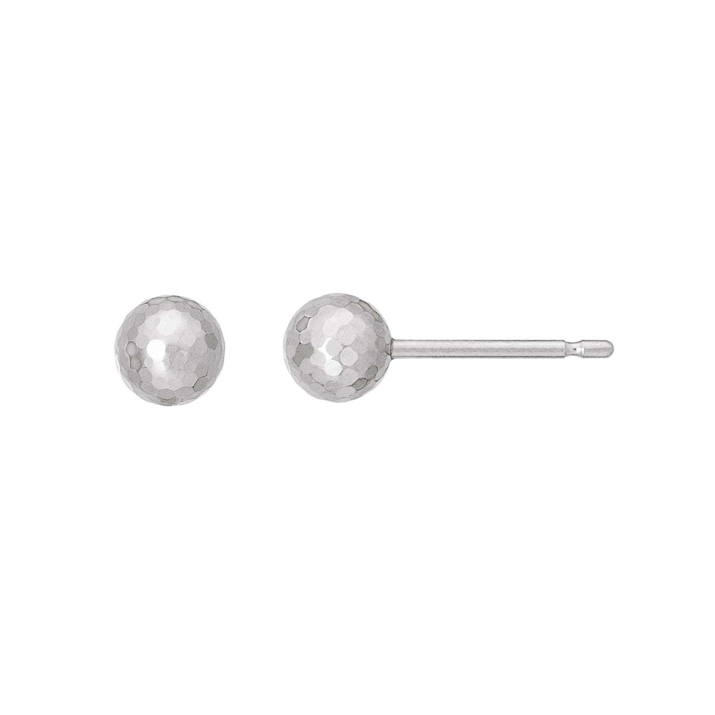 [Second Earrings] Platinum Mirror Ball Earrings (Φ5mm) - Product Image