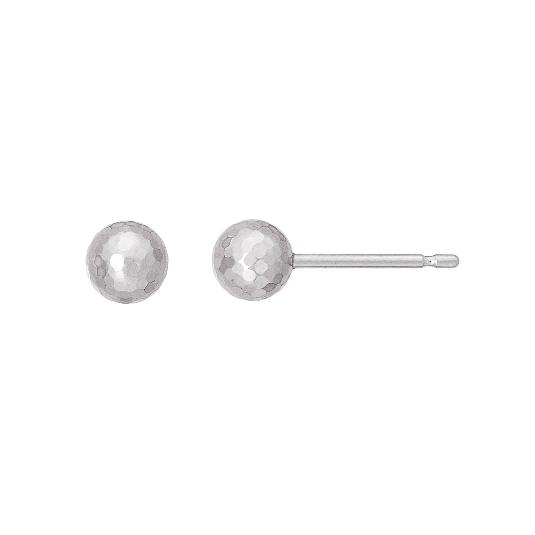 [Second Earrings] Platinum Mirror Ball Earrings (Φ5mm) - Product Image