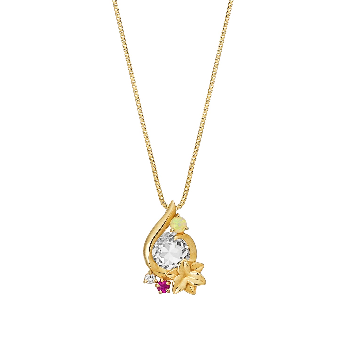 [Birth Flower Jewelry] July - Lily Necklace (10K Yellow Gold) - Product Image