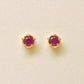 [Second Earrings] 18K Yellow Gold Ruby Earrings (Φ3mm) - Product Image