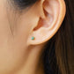 [Second Earrings] 18K Yellow Gold Emerald Earrings (Φ3mm) - Model Image