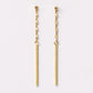 [Palette] 18K Yellow Gold Glittering Chain Bar Earring Charms - Product Image