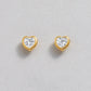 [Second Earrings] 18K Yellow Gold Cubic Zirconia Heart Cut Earrings - Product Image