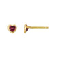 [Second Earrings] 18K Yellow Gold Rhodolite Garnet Heart Cut Earrings - Product Image