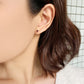 [Second Earrings] 18K Yellow Gold Rhodolite Garnet Heart Cut Earrings - Model Image