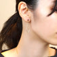 [Second Earrings] 18K Yellow Gold Rhodolite Garnet Heart Cut Earrings - Model Image