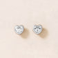 [Second Earrings] Platinum Cubic Zirconia Heart Cut Earrings - Product Image