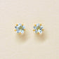 [Second Earrings] 18K Yellow Gold Blue Topaz Pentagon Cut Earrings - Product Image