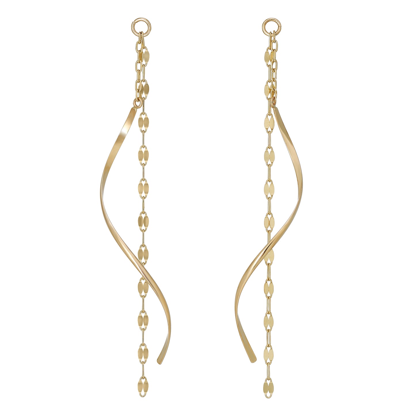 [Palette] 10K Yellow Gold Twisted Glittering Charms - Product Image