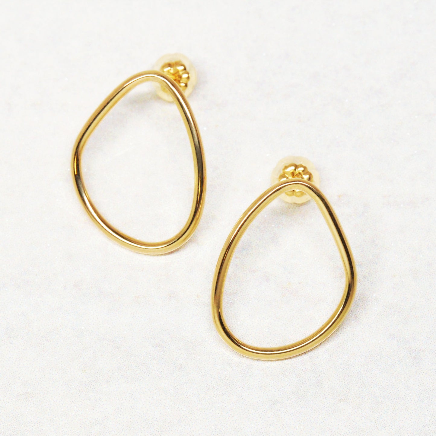 18K/10K Yellow Gold Organic Design Earrings - Product Image