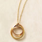 10K Yellow Gold / 10K Rose Gold Tripartite Circle Necklace - Product Image