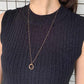 10K Yellow Gold / 10K Rose Gold Tripartite Circle Necklace - Model Image