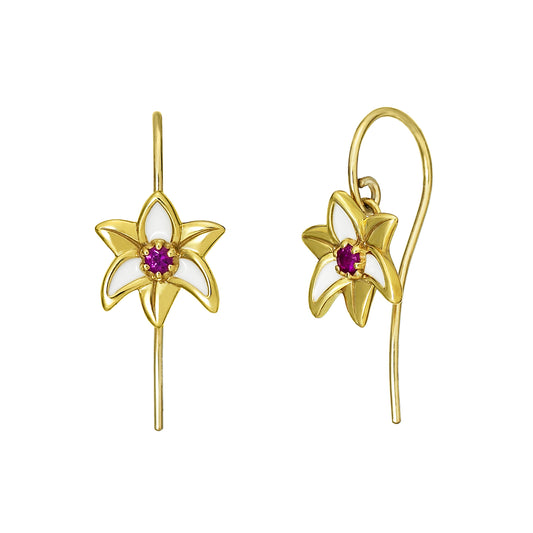 [Birth Flower Jewelry] July - Lily Earrings (925 Sterling Silver / Gold Filled) - Product Image