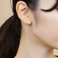 18K Yellow Gold Pearl Stud Earrings (6mm) - Model Image