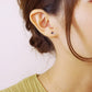 14K/10K White Gold Blue Sapphire Stud Earrings - Model Image