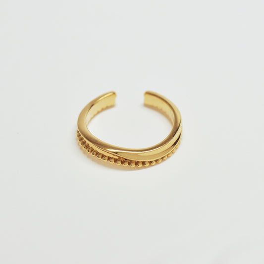 Silver Earring Cuff (Yellow Gold Plated) - Product Image