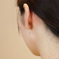 [Birth Flower Jewelry] November - Camellia Earrings (18K/10K Rose Gold) - Model Image