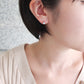[Second Earrings] 18K Yellow Gold Larimar Earrings - Model Image