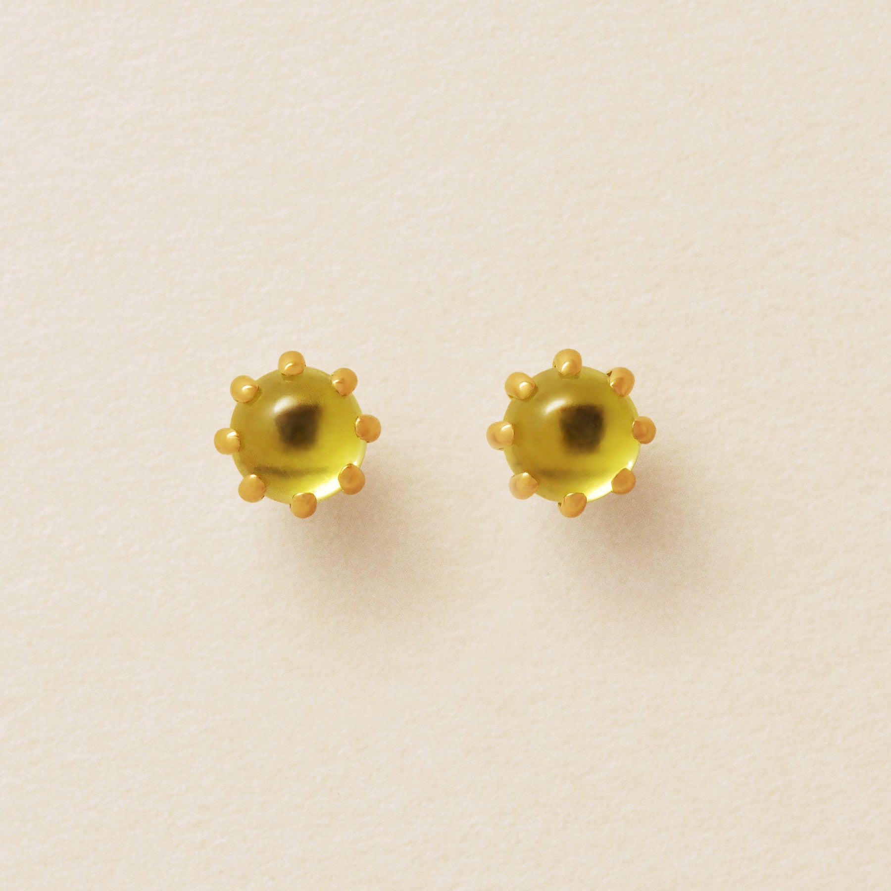 [Second Earrings] 18K Yellow Gold Peridot Earrings - Product Image